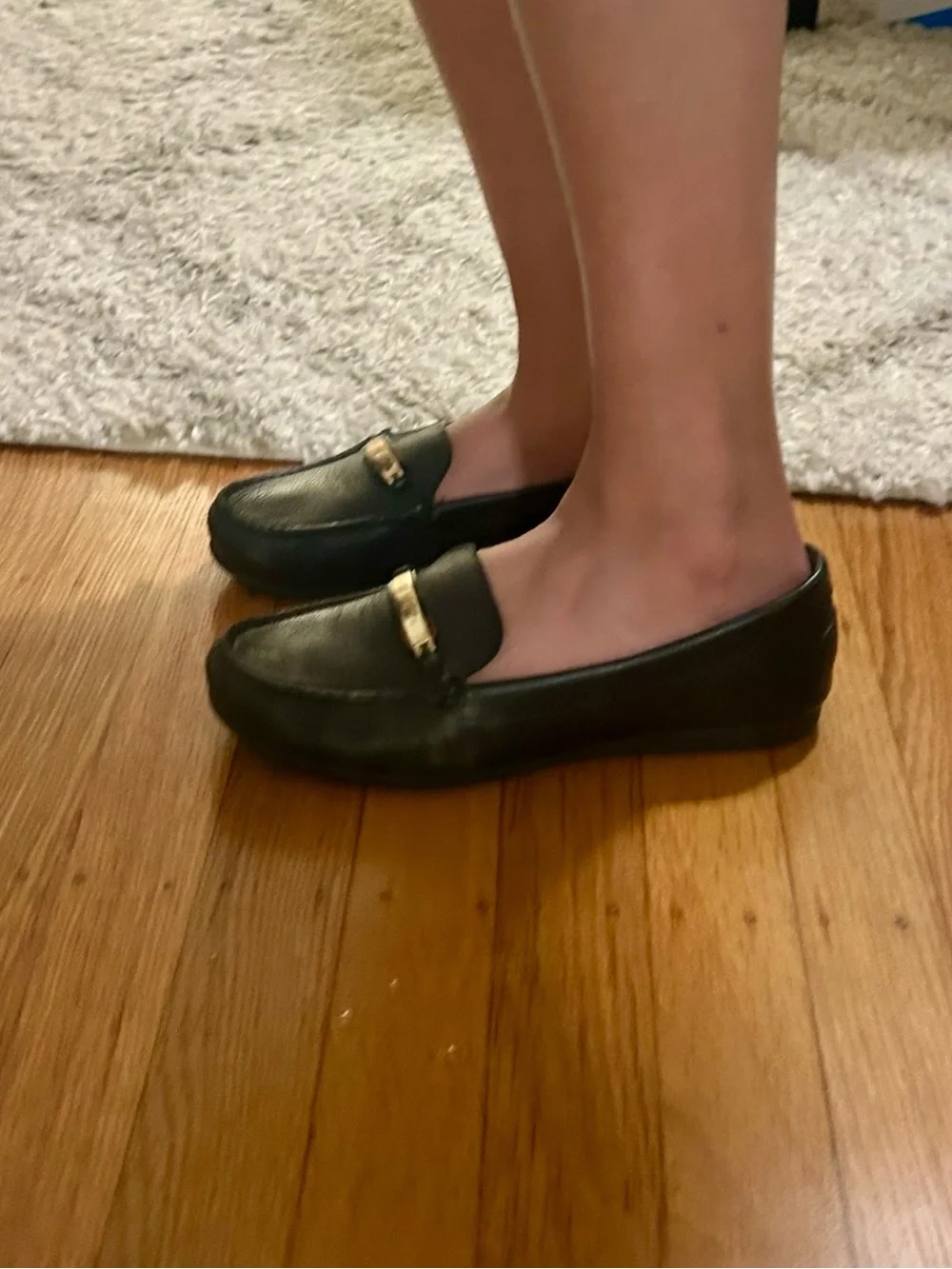 Michael Kors Black Leather Driving Loafers